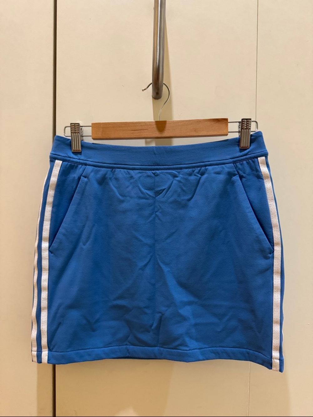 adidas Blue Mini Skort with White Side Stripes